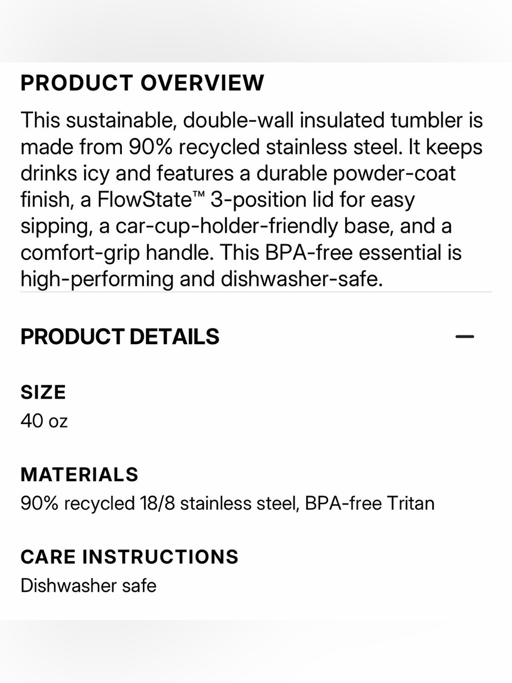 SOLD Stanley Black Chroma Collection 40 oz Quencher H2.0 Tumbler with Flowstate - Picture 16 of 17